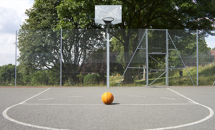 Basketball in the court