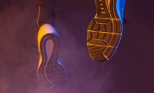 Close-up running legs 